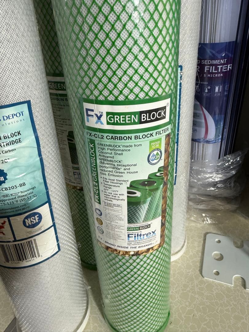 カーボン浄水フィルター 20インチ Big Blue セット CB205-8B