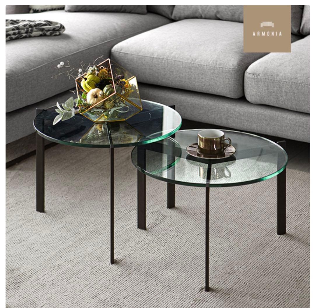 【美品・送料込】アルモニア ローテーブル　ガラスセンターテーブル Armonia