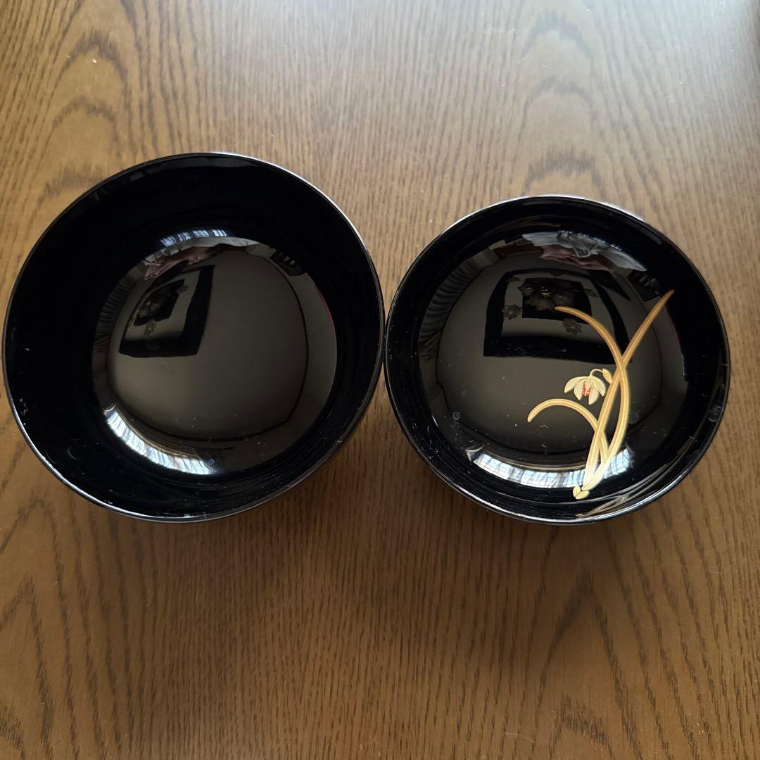 象彦　黒塗り蓋付吸物椀