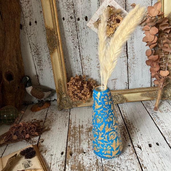 トルコ ヴィンテージ*Kutahyaキュタフヤ陶器*ハンドペイントフラワーベース