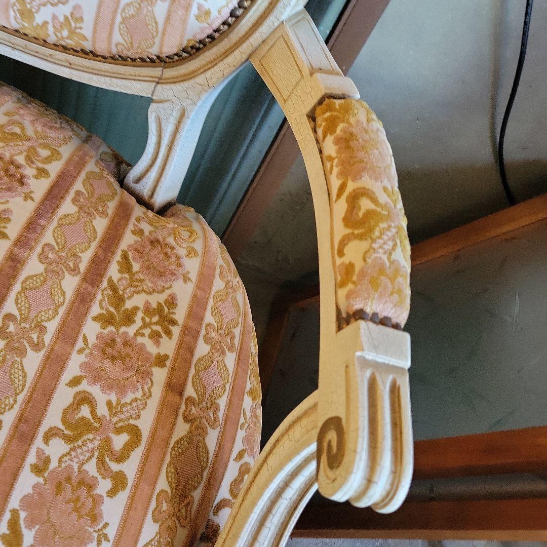 送料込み　アンティーク　フレンチスタイル ソファ ベージュ・ゴールド系