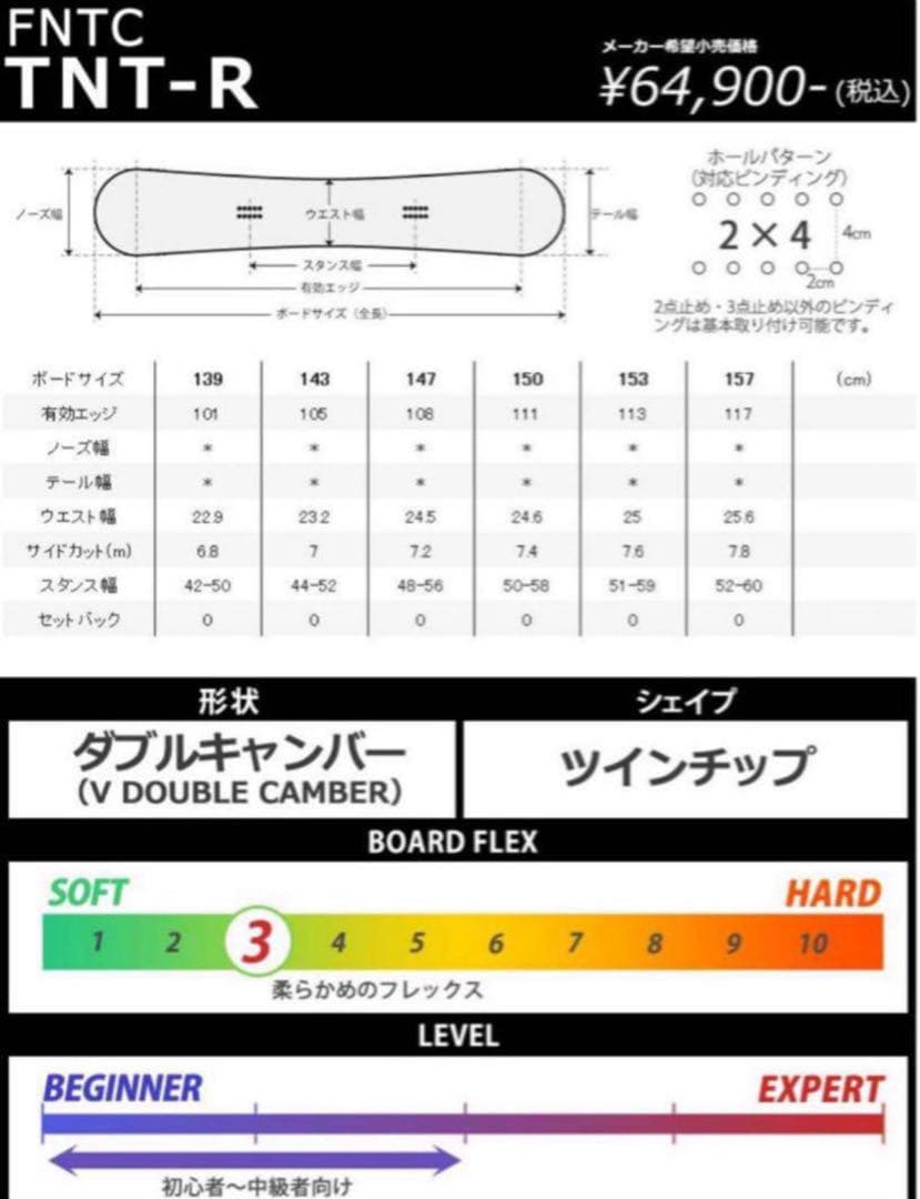 FNTC TNT R 23/24 150 、DRAKE KING ビンディング
