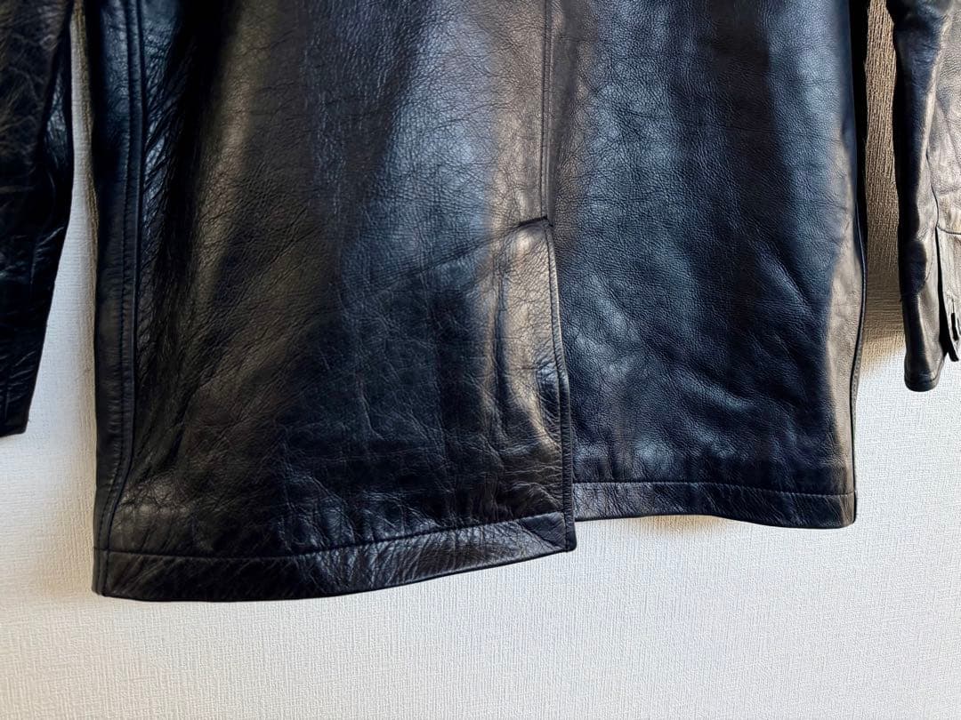 超スペシャル 90s GAP ギャップ レザー カーコート S ブラック 黒