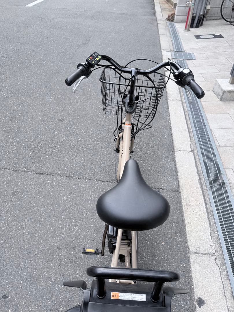 大阪府　子供乗せ　ヤマハ　電動アシスト自転車 チャイルドシート付き ベージュ