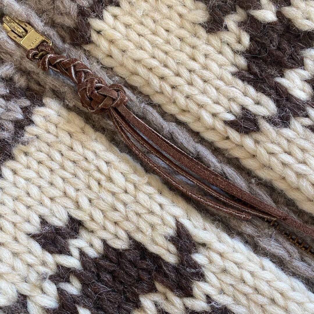 【美品】タイガーリリー　キモノスリーブカウチンニット　カナダ製　M相当　田丸麻紀