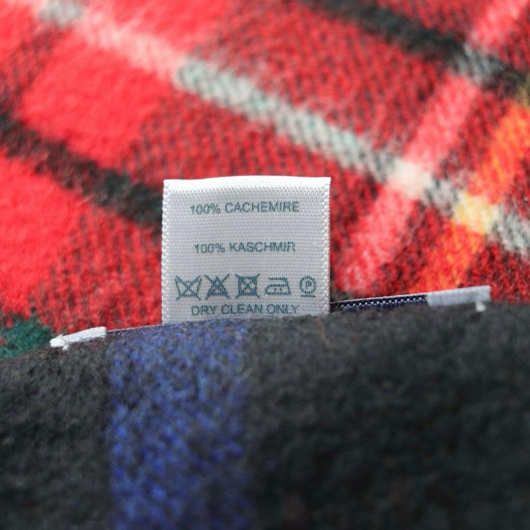 5383【極美品】ジョンストンズ 大判ストール カシミヤ100％ チェック