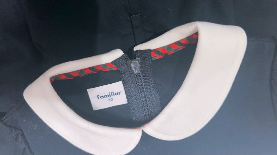 新品　familiar ネイビー 襟付きワンピース 90