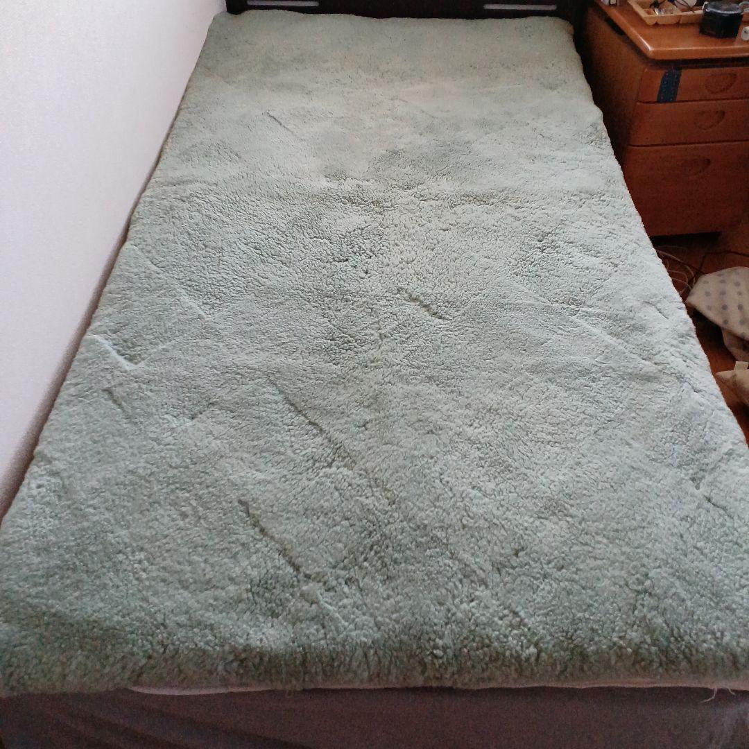 Nichiro Mouton シングルサイズラグ 緑色