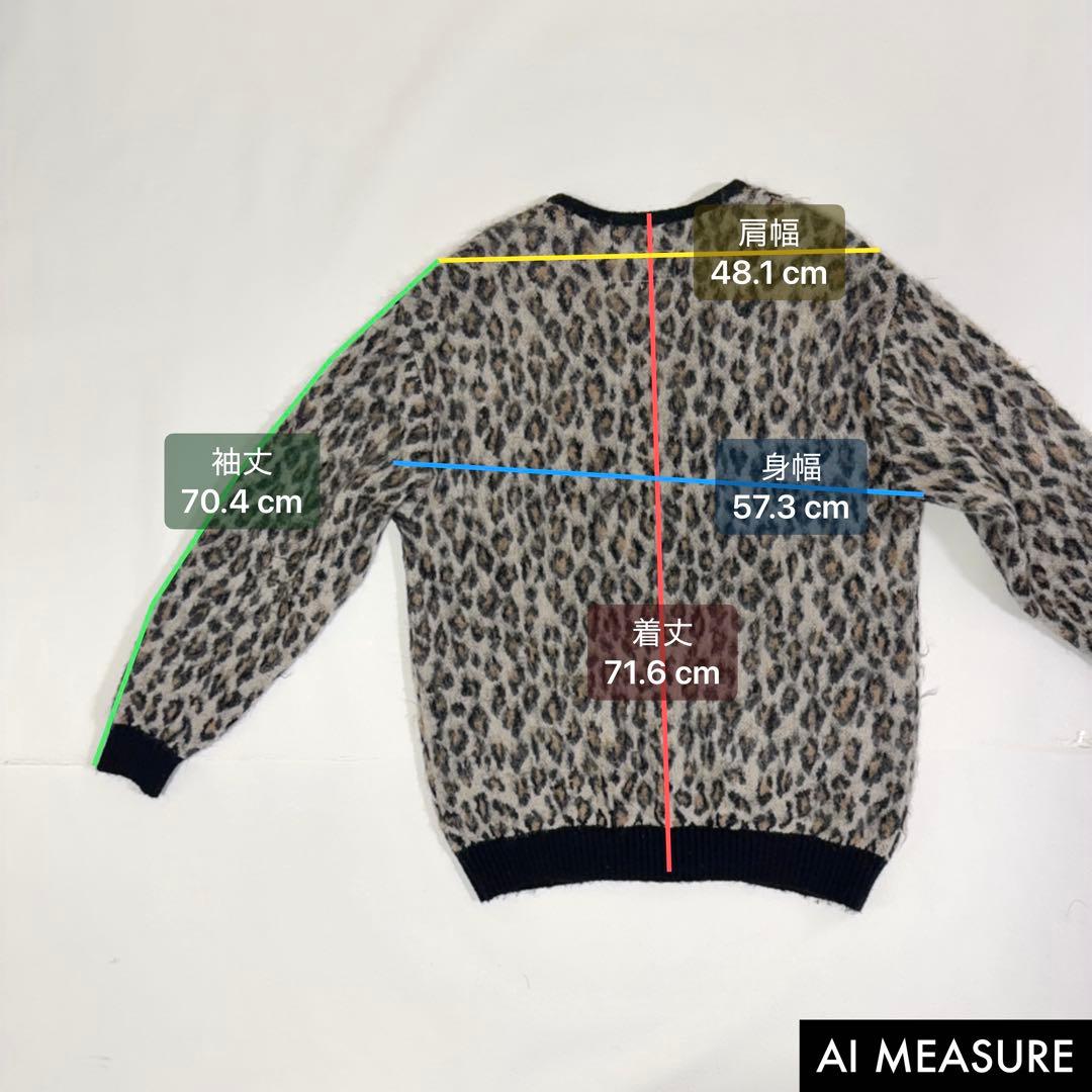 WACKO MARIAワコマリア レオパードモヘアカーディガン ベージュ M