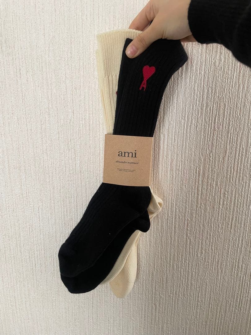 ami paris トリコロールコットンソックス