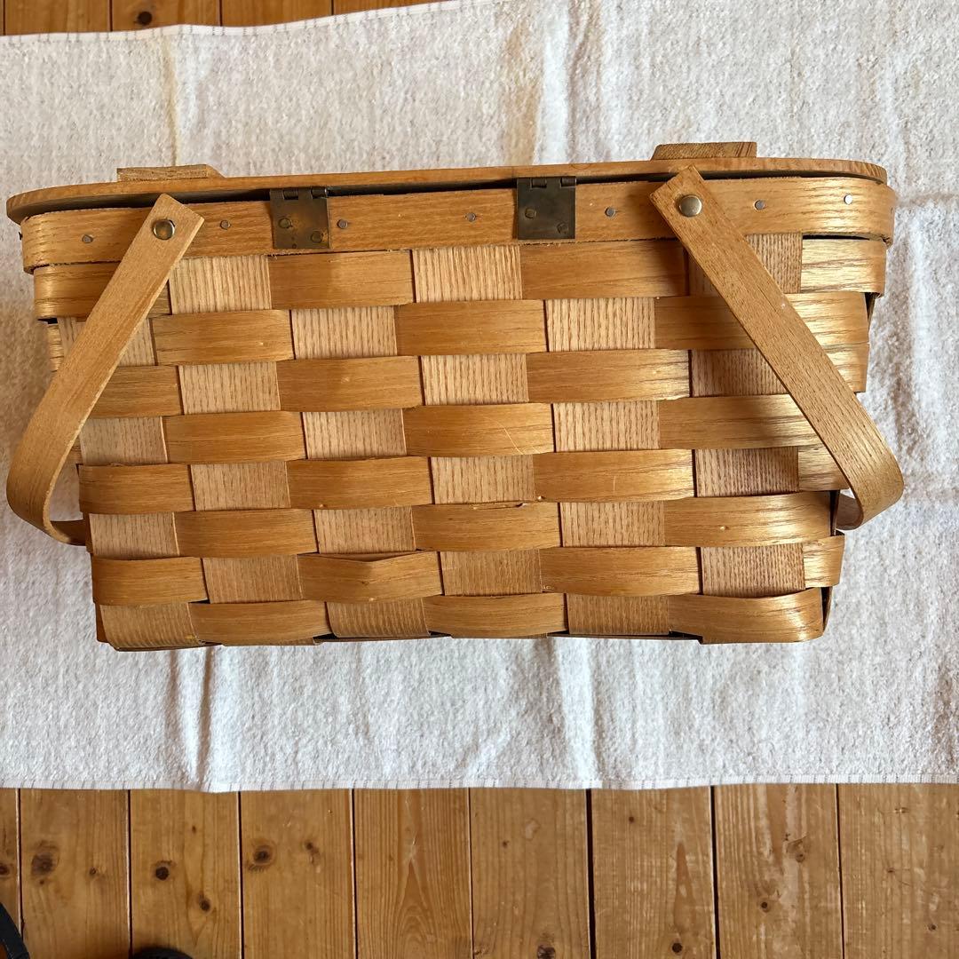 バスケットビル　ルピナスステンシル柄　ピクニックバスケット　USA製