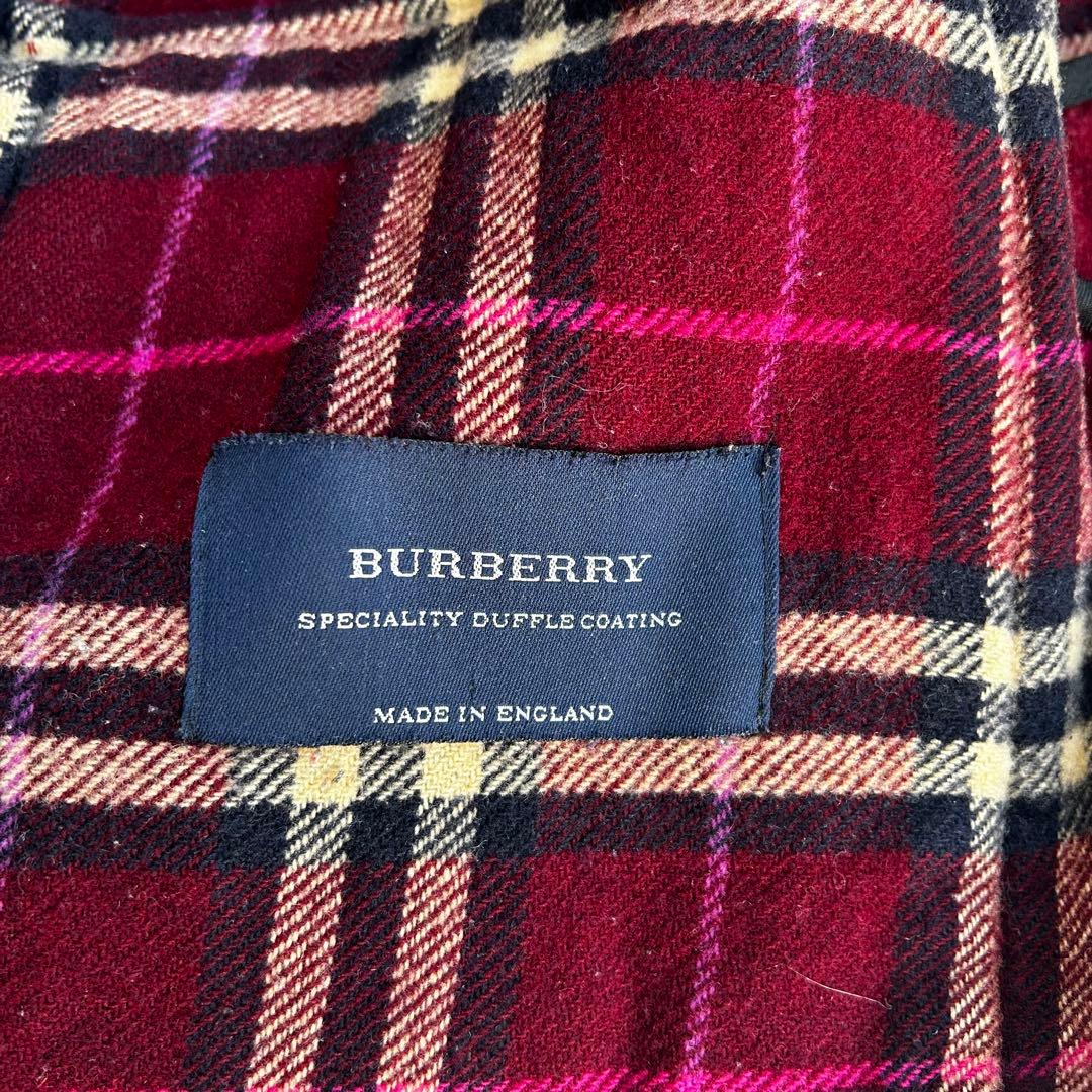 【希少】バーバリーロンドン ダッフルコート 英国製　ノバチェック　ボルドー　L
