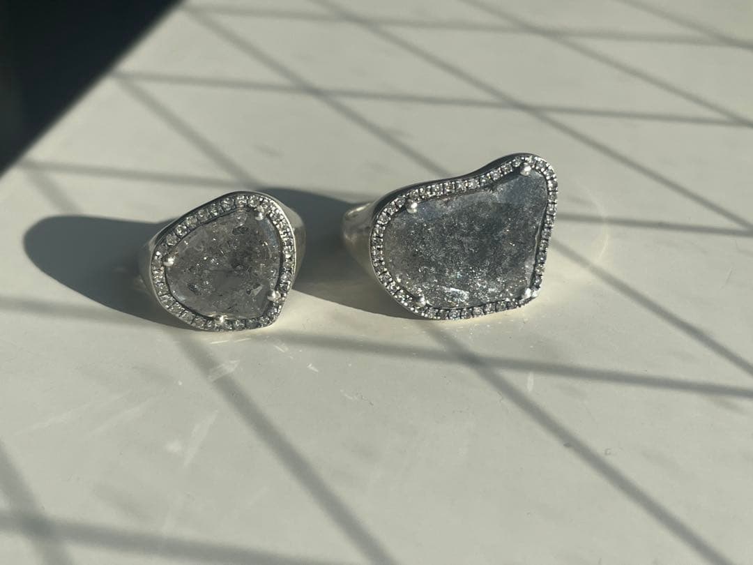 adlin hue スライスダイヤリング 2個セット