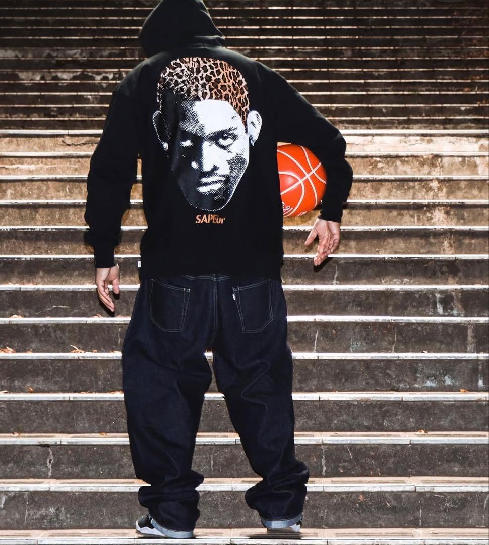 き*ず様 SAPEur サプール ロッドマン レオパード フーディ ブラック X
