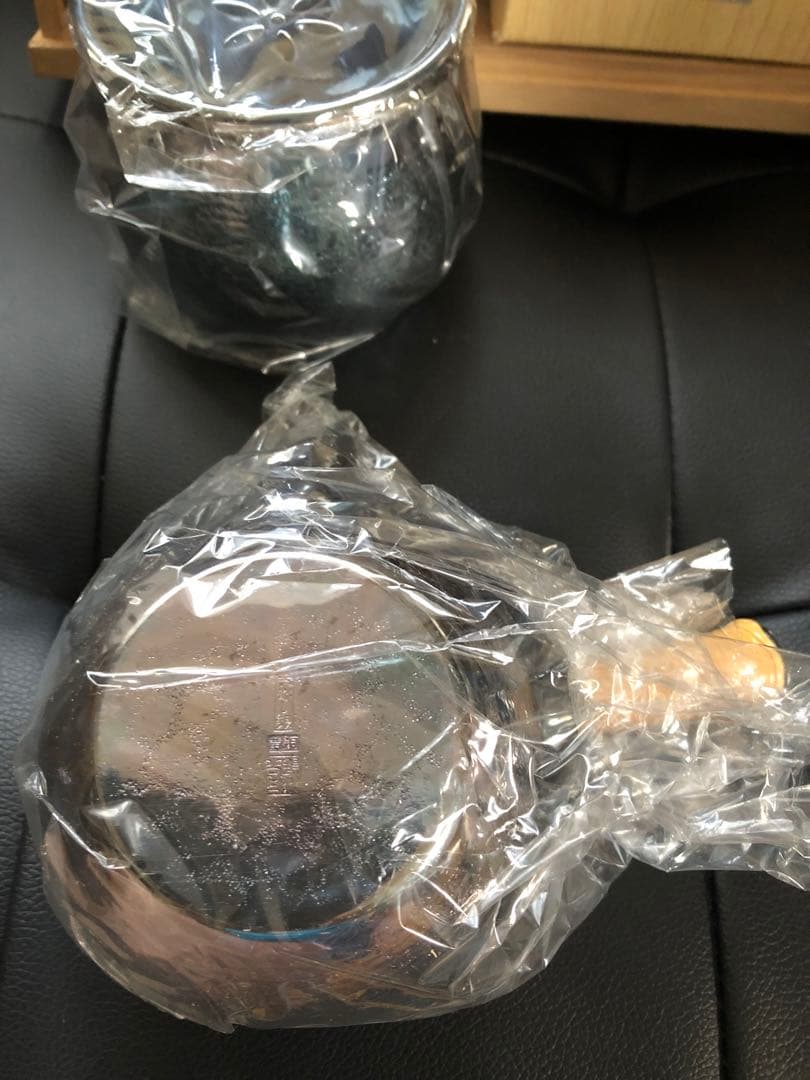 銀川堂　特選黄銅製　いぶし銀　茶器揃　急須　桐箱入り