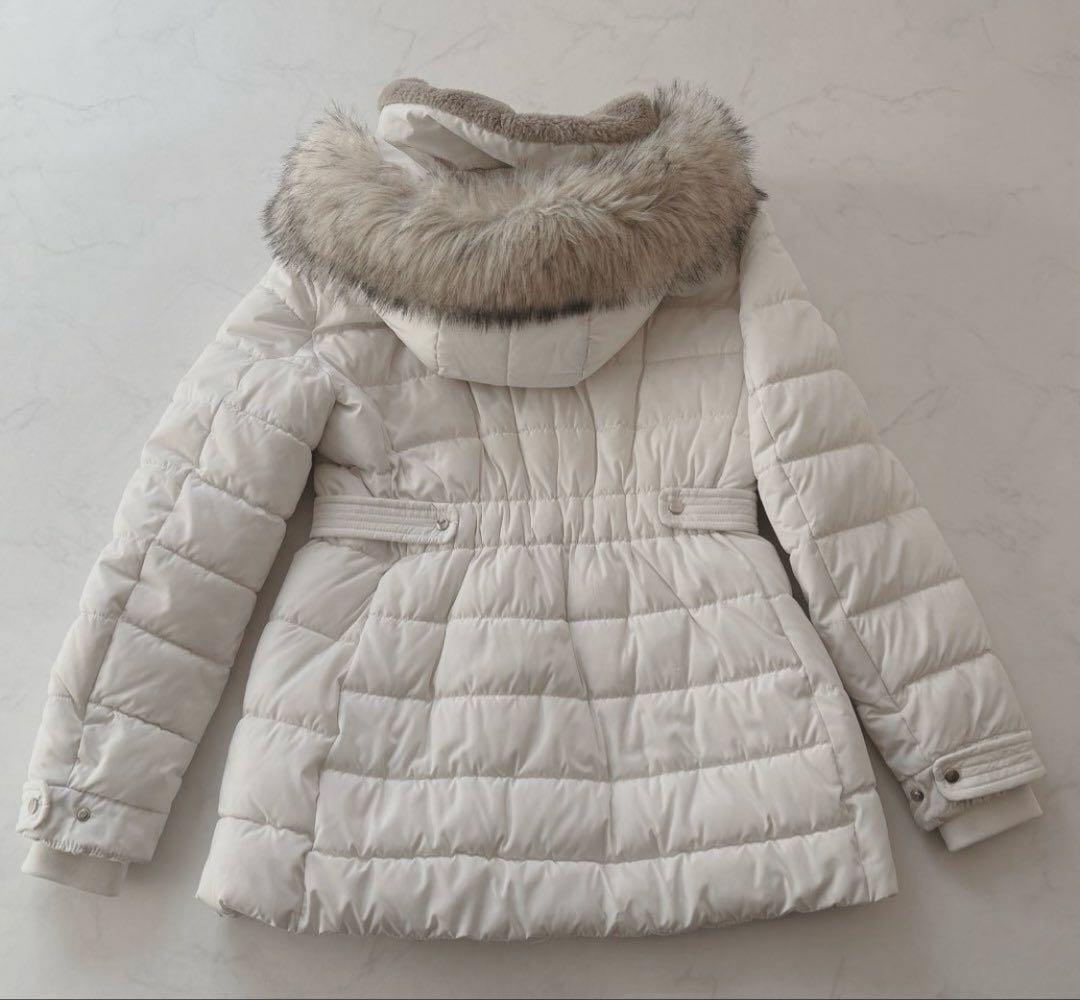 S*》様 【美品】ZARA ザラ ファー付きダウンジャケット Ｌ白 ウエストシェ