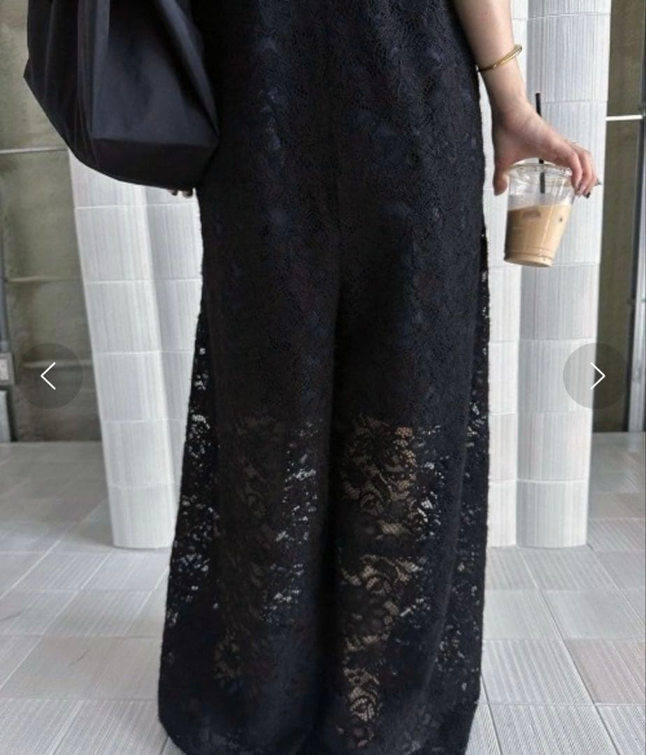 サロペット・オーバーオール・オールインワン AMERI ONE SHOULDER LACE FLARE ROMPERS M