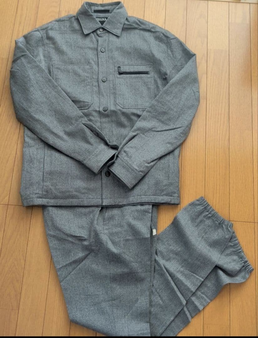 【上下セット】ZEGNA ゼニア 中綿入り長袖シャツジャケット