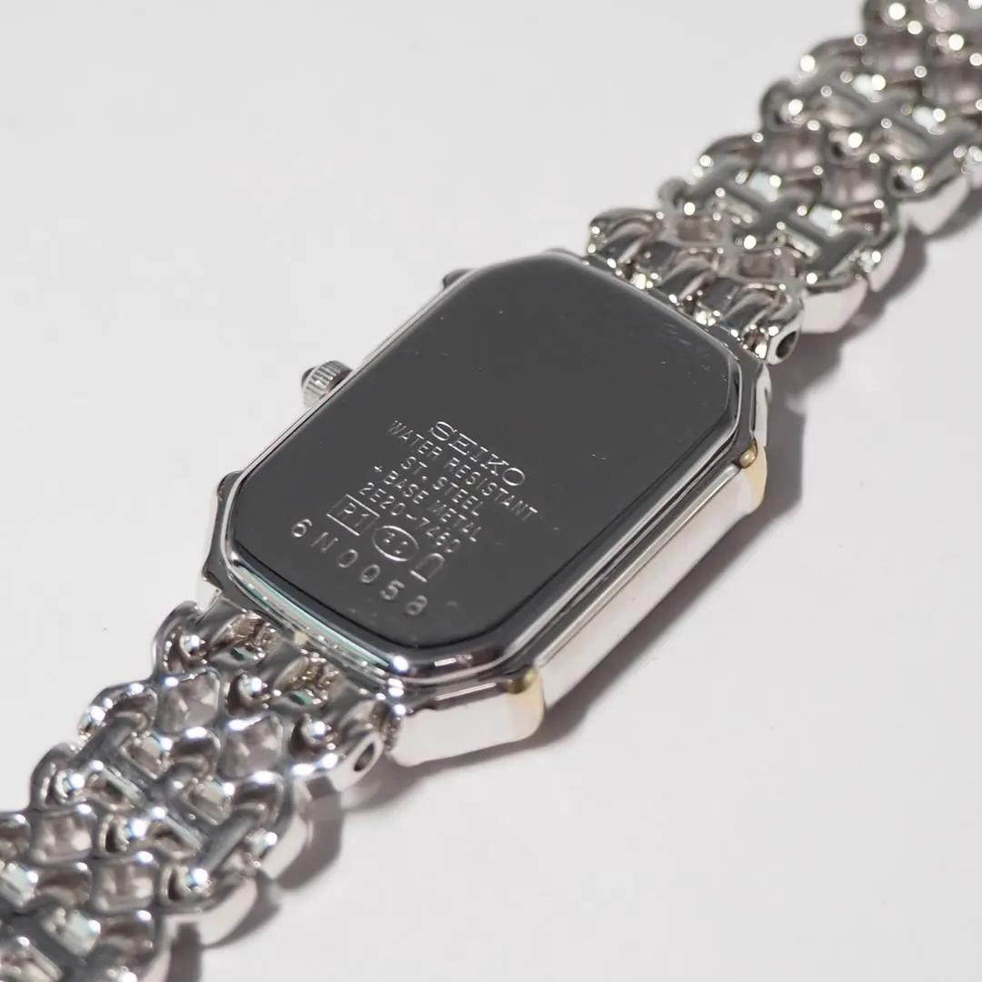 美品 エクセリーヌ セイコー スクエア ダイヤベゼル シェル 腕時計 H113