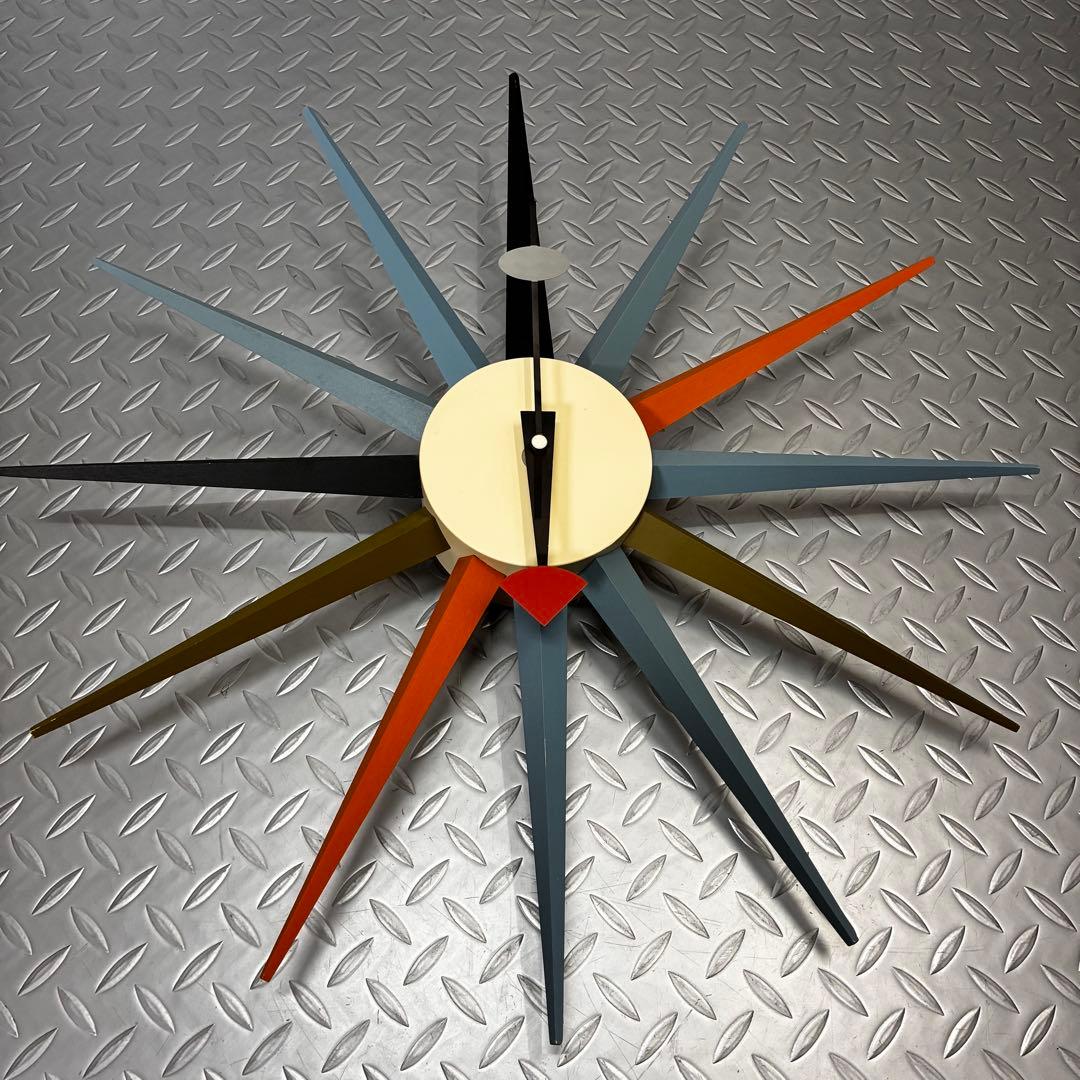 【美品】vitra ジョージ・ネルソン サンバースト クロック マルチカラー