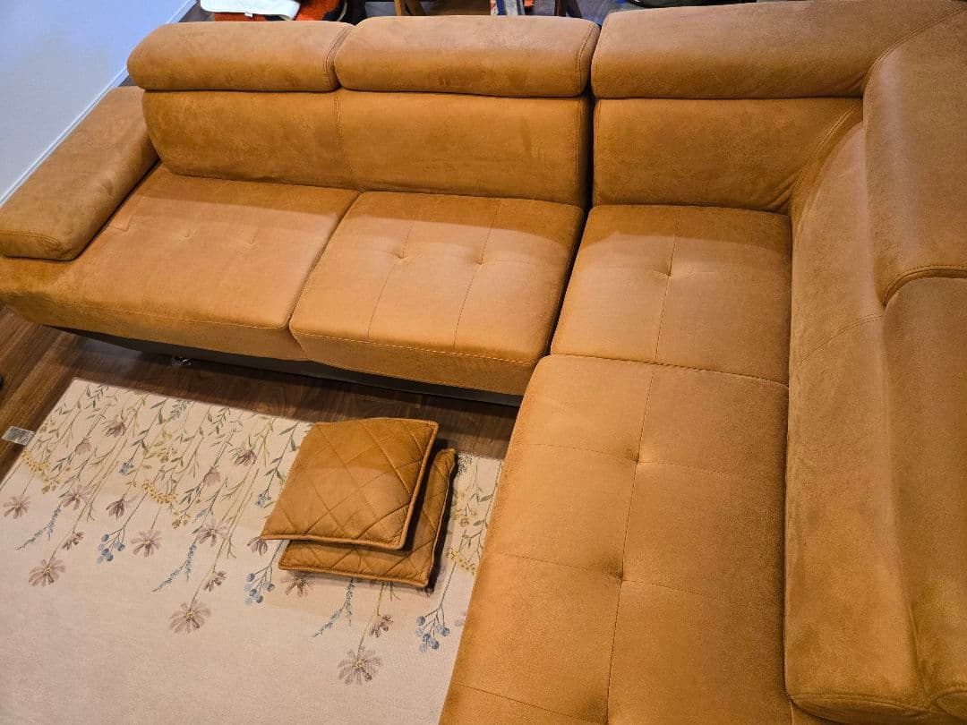 コーナーソファ　カウチソファー　レイアウトフリー　レザーファブリック