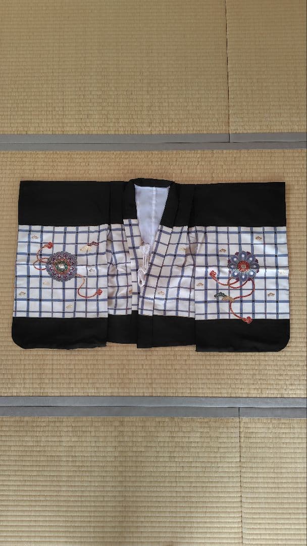 【一式フルセット】七五三　男の子　５歳　袴(ストライプ) 羽織(兜柄)