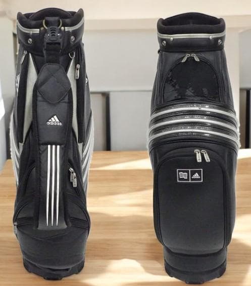 送料無料/美品　adidas ブラック キャディバッグ ストライプデザイン