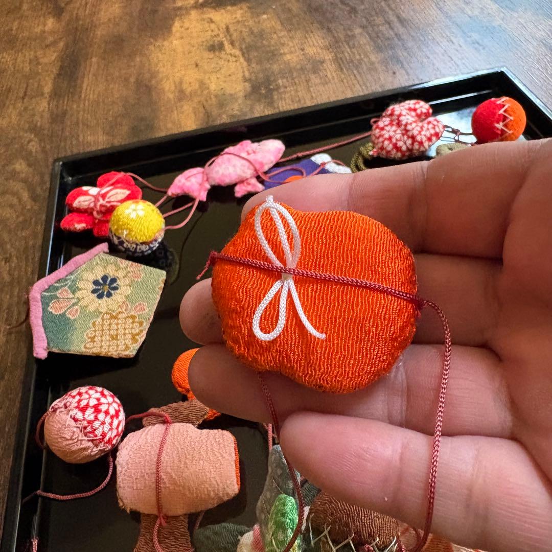 ひめ吊し雛材料 豆針山まとめて！手作り 縮緬　江戸縮　アンティーク