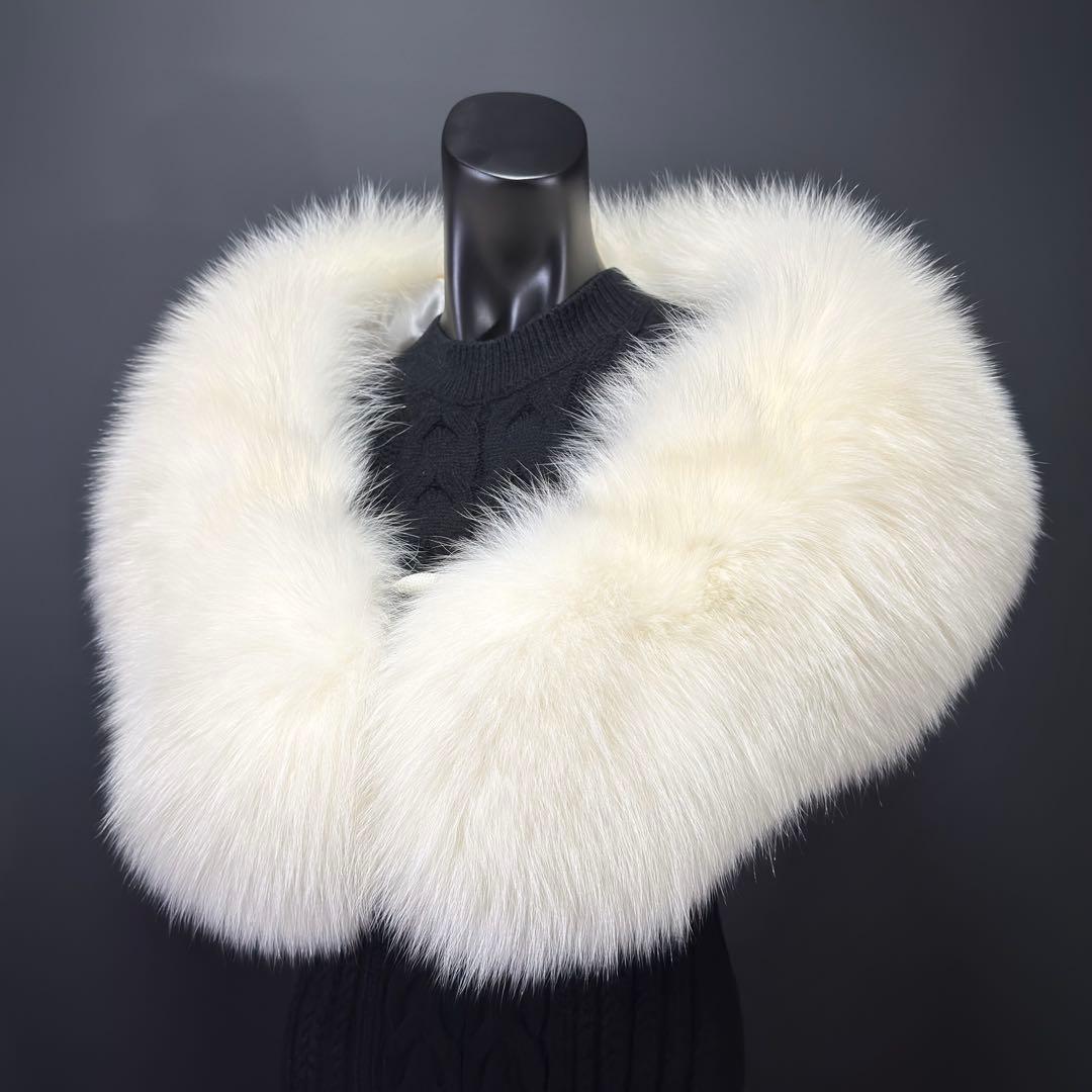 【白華】SAGA FURS サガファー ファーショール ホワイトフォックス 雪凛