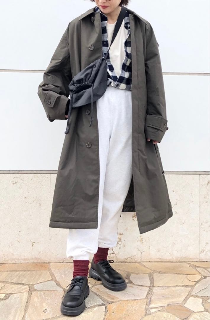 UNIQLO U パデッドステンカラーコート オリーブ 2023AW