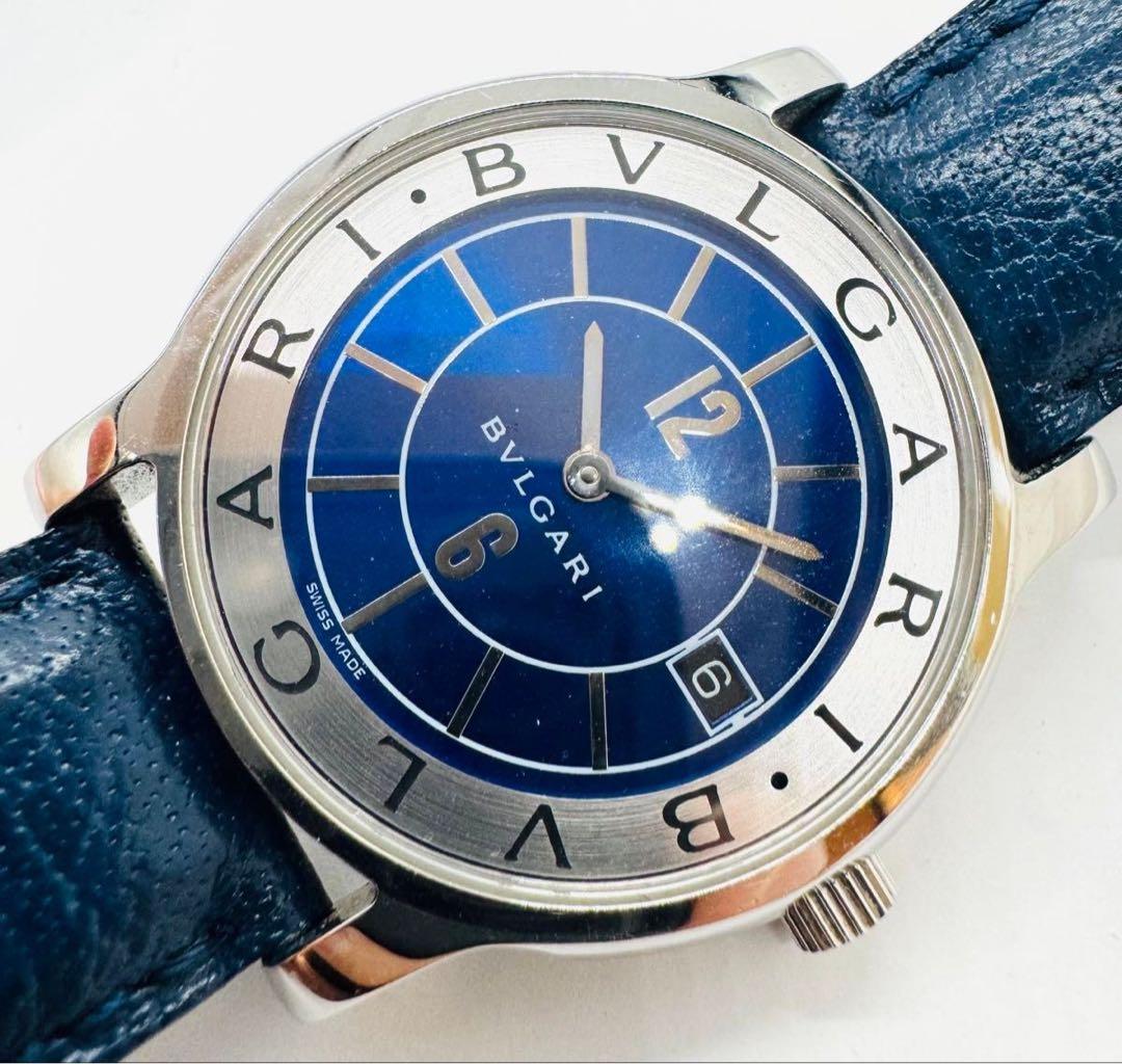 BVLGARI ブルガリ ■ ソロテンポ ST35S ■ クォーツ ブルー 青