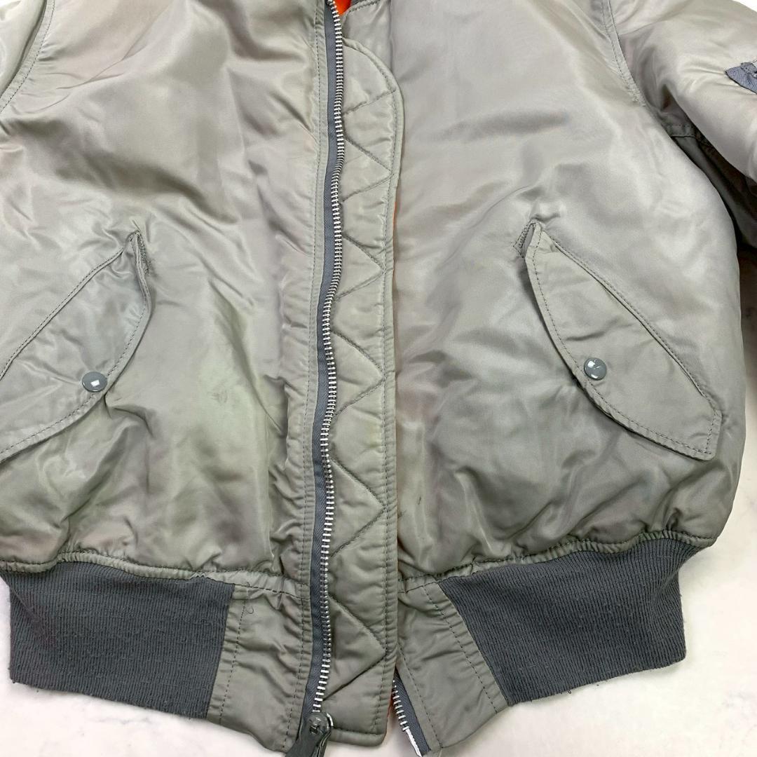 希少カラー★ 90s USA製 ALPHA MA-1 シルバー XL　D924