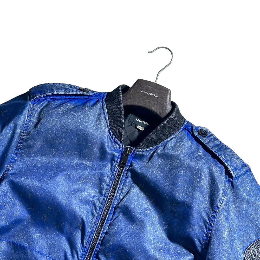 美品■DIESEL フライトジャケット　MA-1 ワッペン　ブルー　L