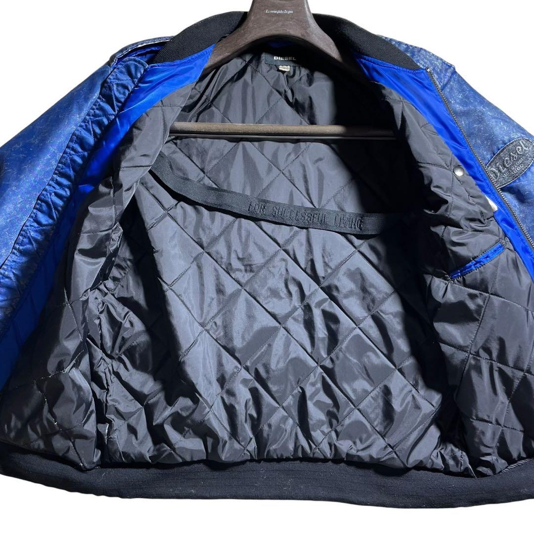 美品■DIESEL フライトジャケット　MA-1 ワッペン　ブルー　L