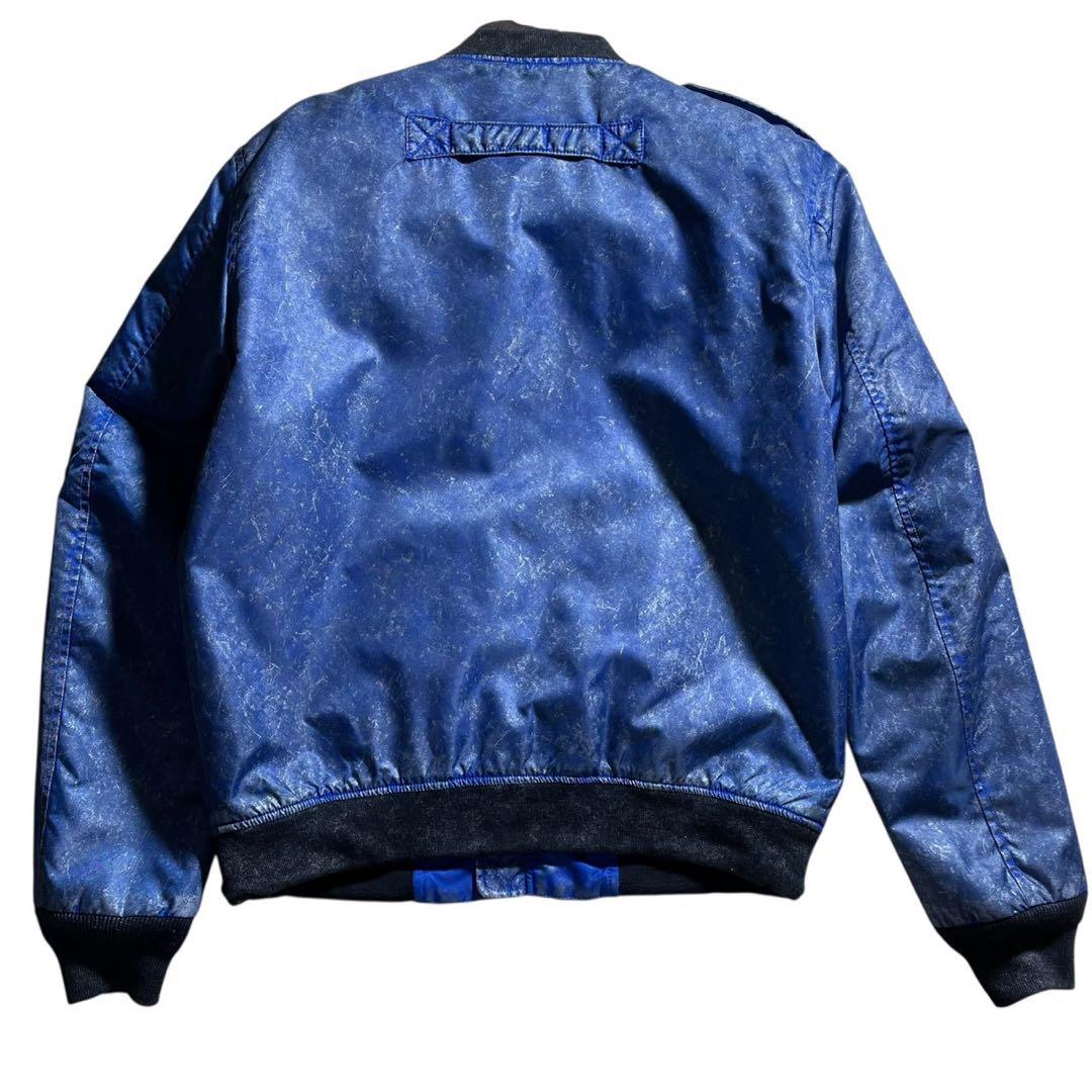 美品■DIESEL フライトジャケット　MA-1 ワッペン　ブルー　L