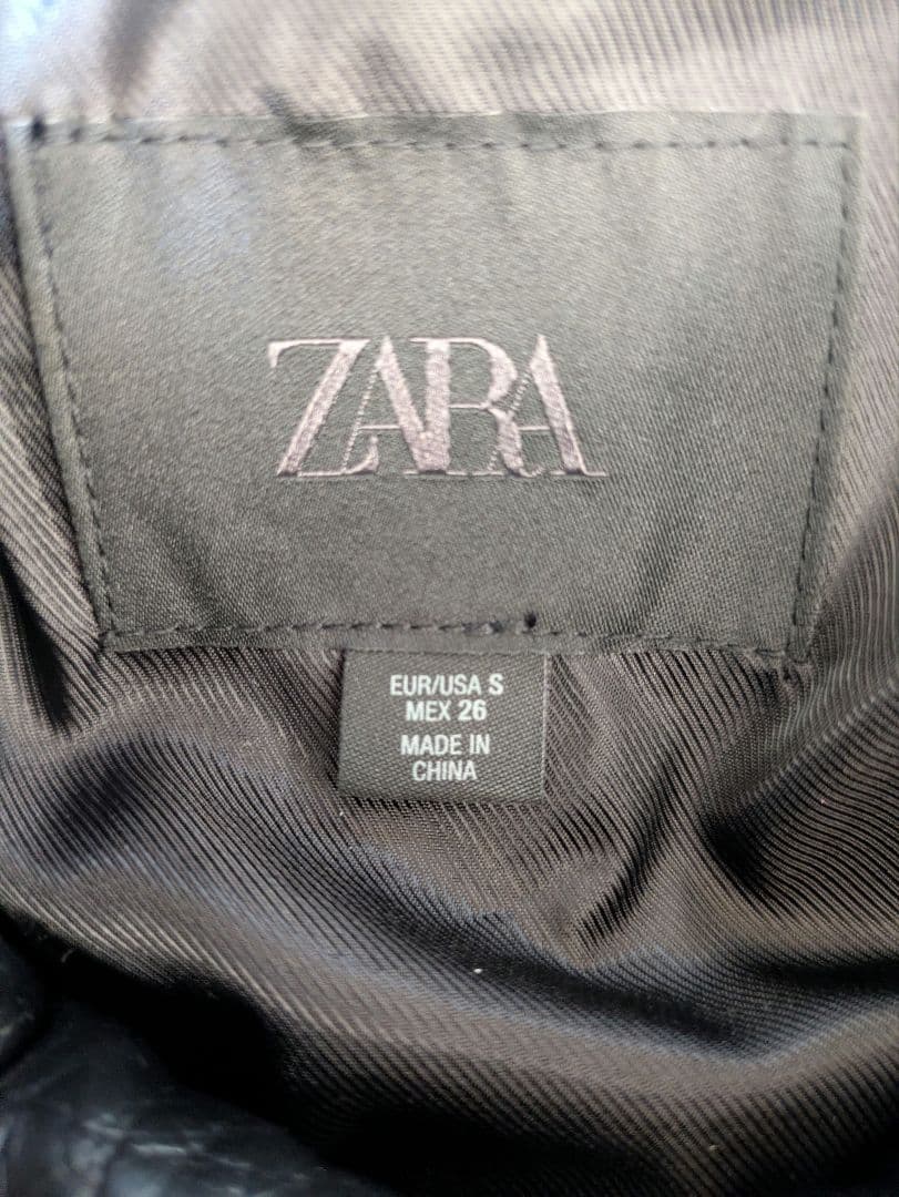 ZARA フェイクレザージャケット ブラック S