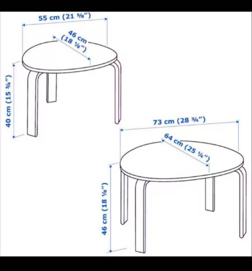■送料込■IKEA スヴァルスタ ローセンターネストテーブル木製家具机コンパクト