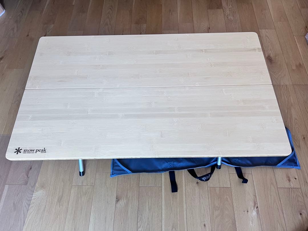  peakワンアクションローテーブル竹85×50