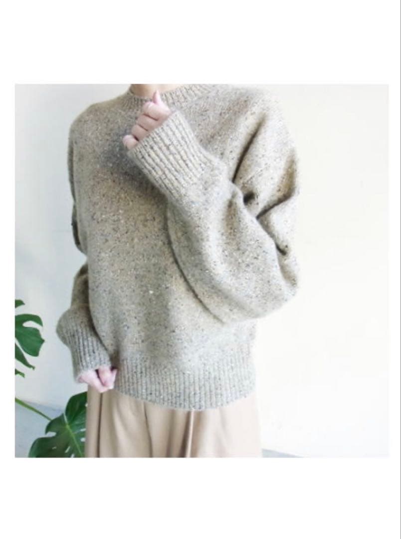 トップス AURALEE NEP CASHMERE KNIT BIG P/O