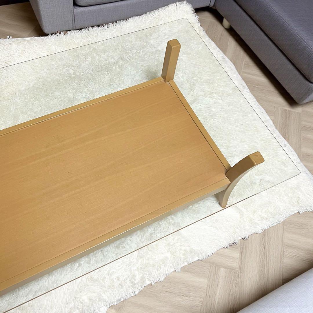 【良品】 ガラステーブル　ローテーブル 120 × 70 × 41 カリガリス