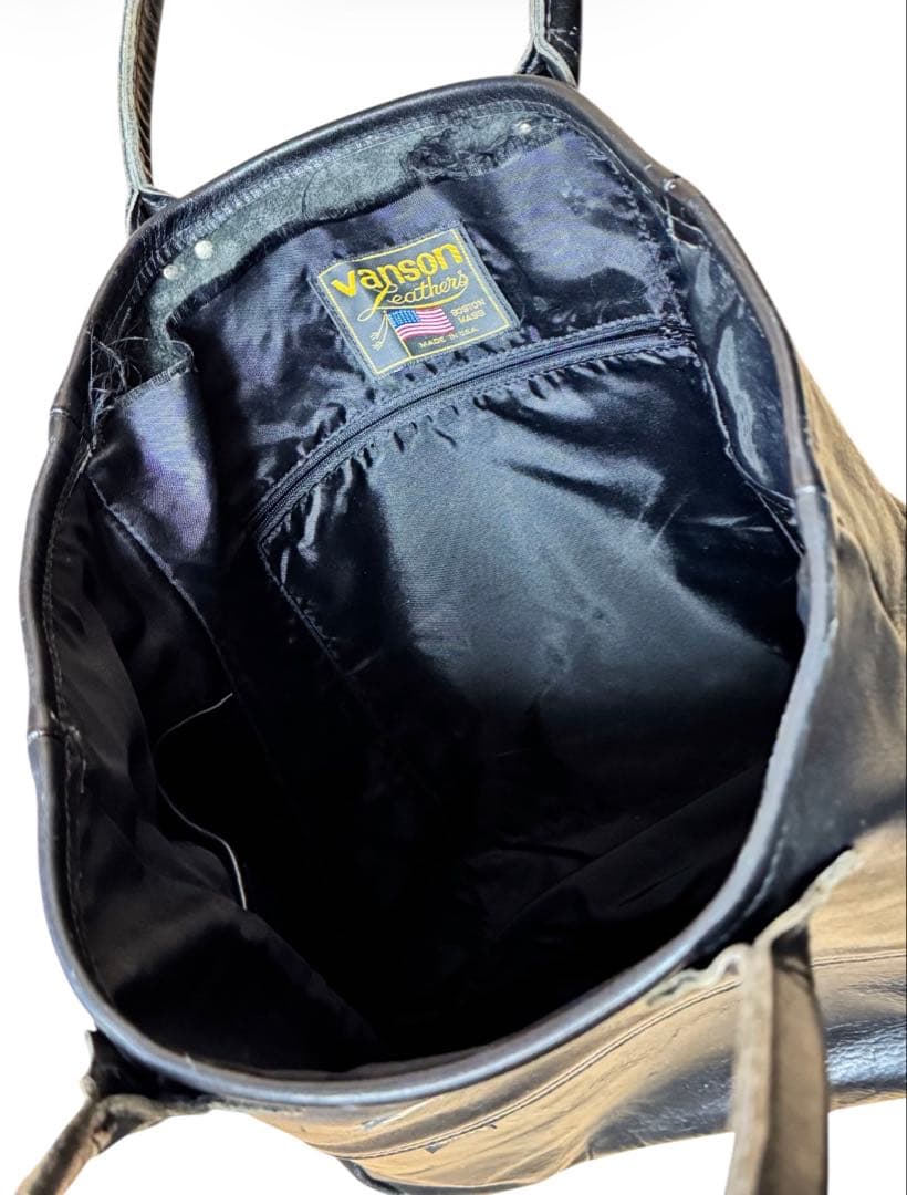Vanson×BLACKTOP 別注Leathers ブラック トートバッグ