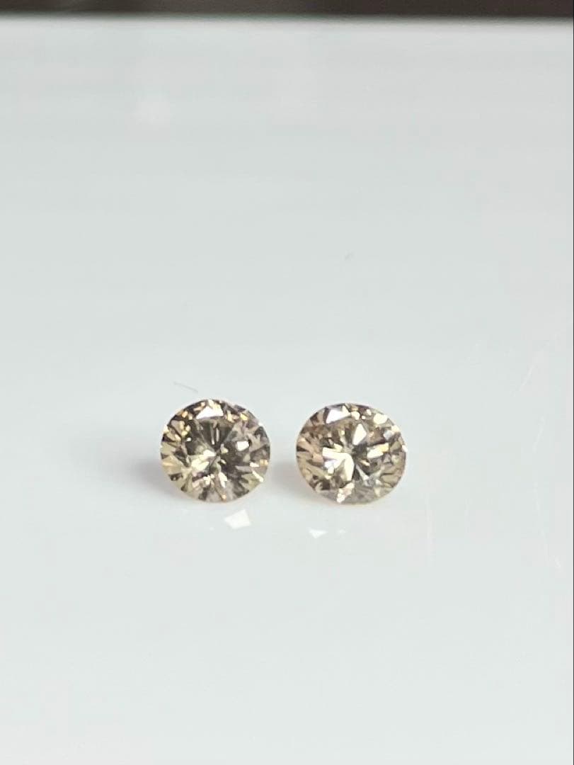 セット価格K18 天然ダイヤモンドピアス 計1.2ｃｔ ブラウン系