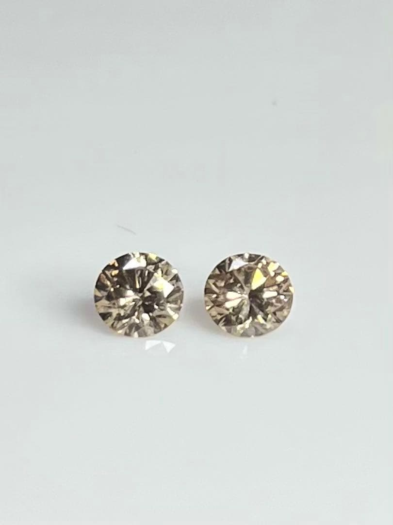 セット価格K18 天然ダイヤモンドピアス 計1.2ｃｔ ブラウン系