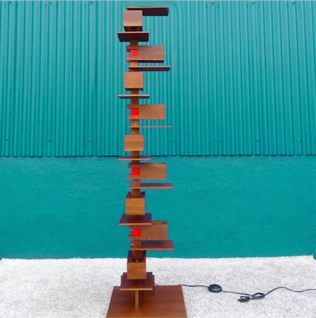 タリアセン 2 Hi フロアライト　ウォールナットブラウン フランクロイドライト