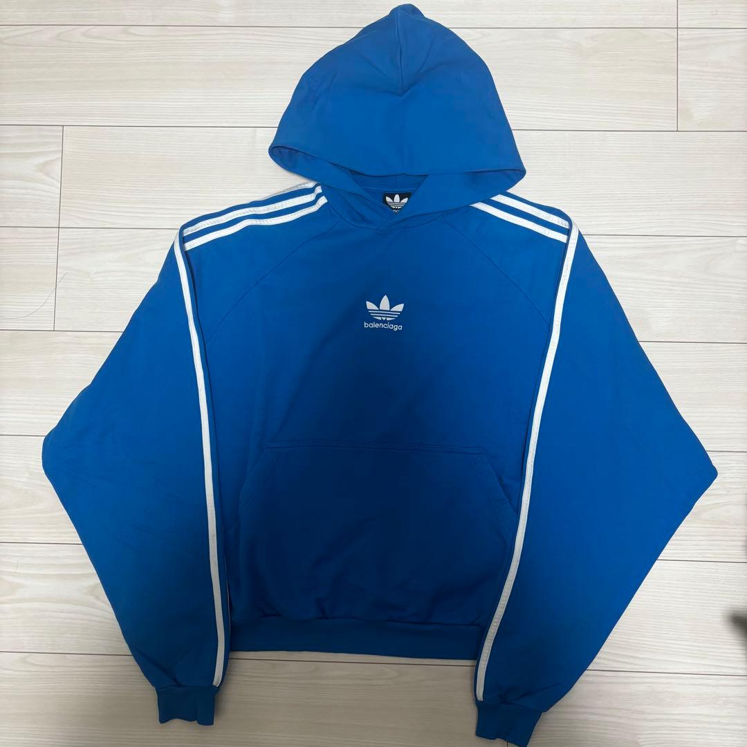 新品未使用BALENCIAGA adidas バレンシアガパーカー 青1
