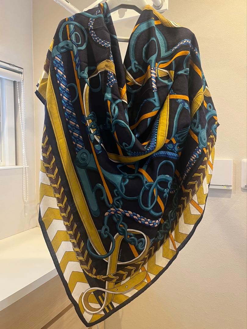 エルメス　カシシル140 乗馬の装具一式　カシミヤシルク