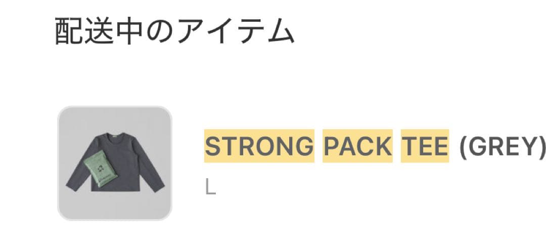 STRONG PACK TEE (GREY) 長袖
