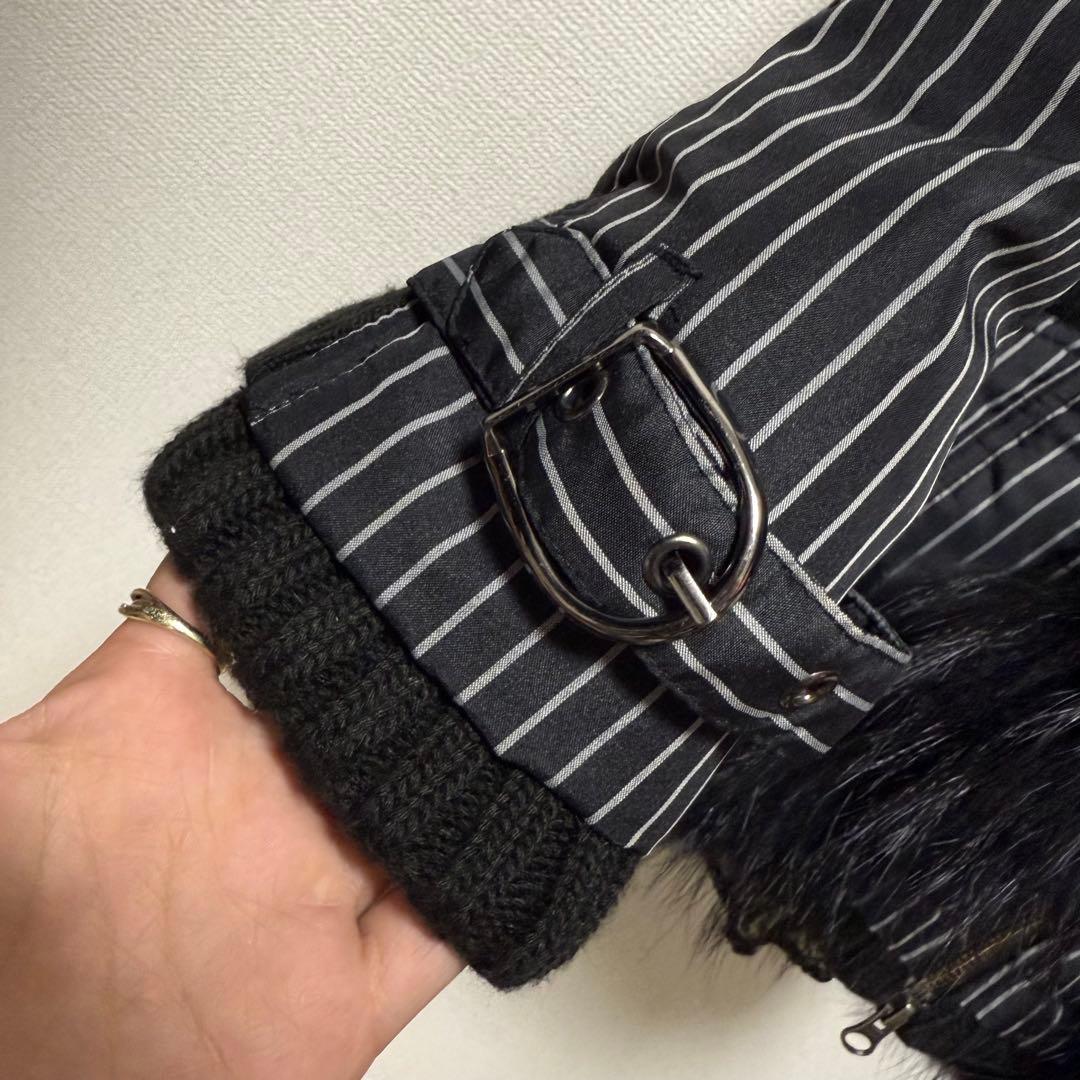 y2k 00s❤︎ ダークコア ギミック ファー付き アウター