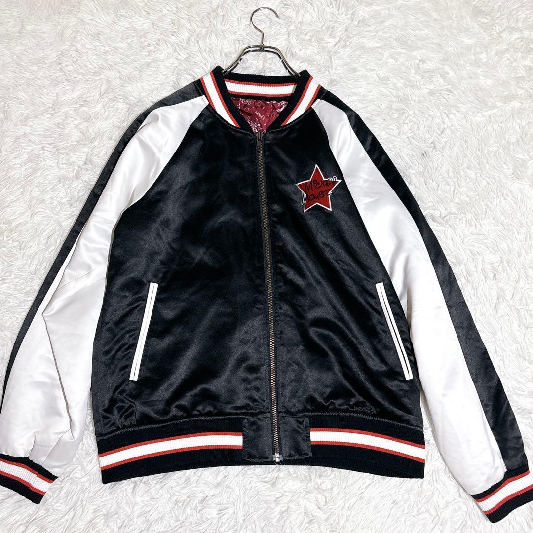 【希少 限定】Disney ミッキー 90周年 刺繍 スカジャン L 大きめ