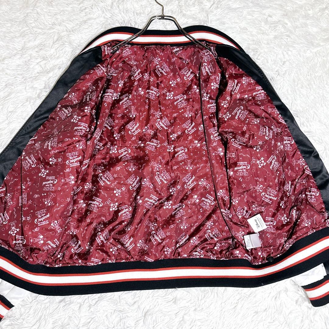 【希少 限定】Disney ミッキー 90周年 刺繍 スカジャン L 大きめ